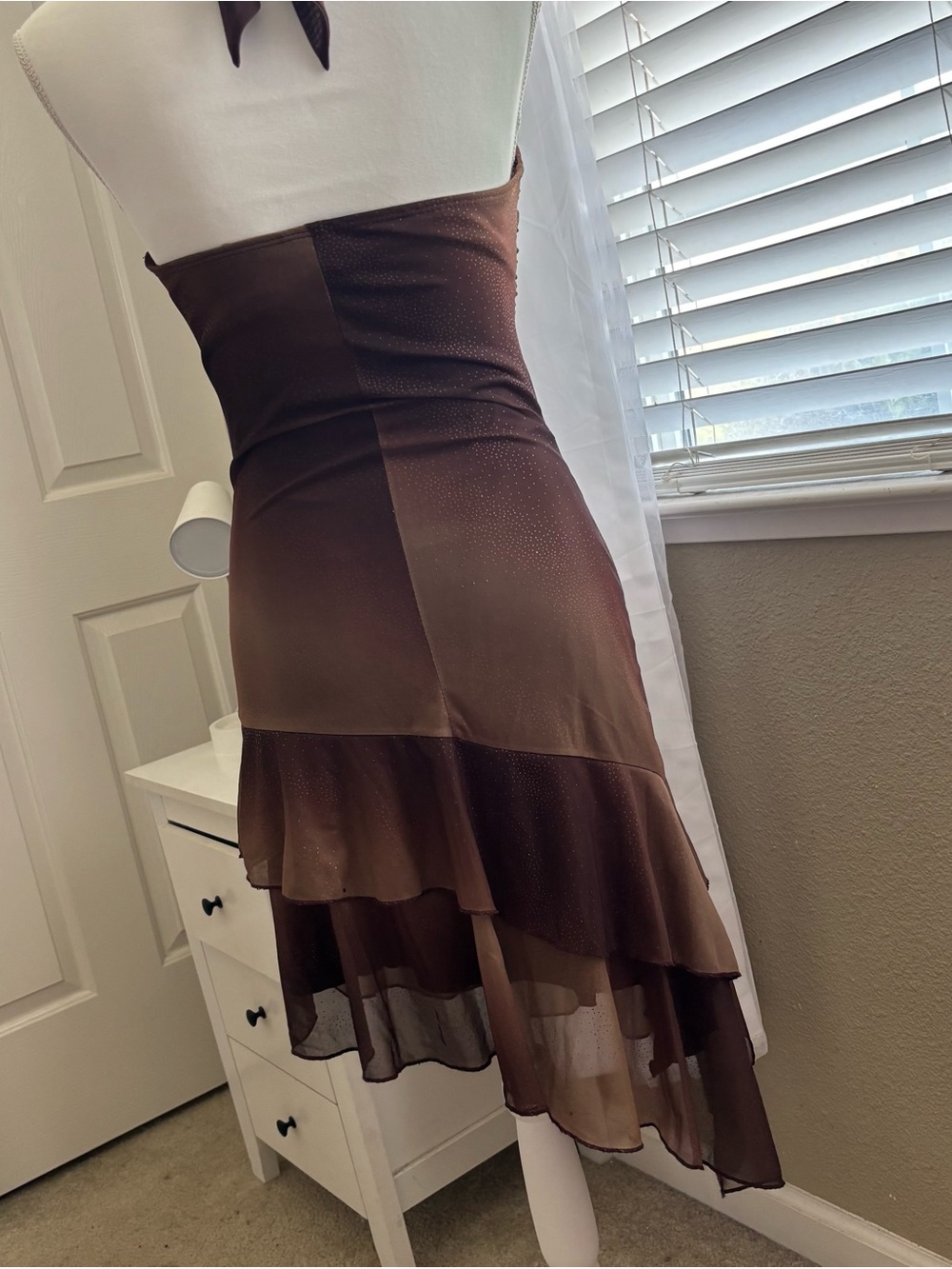 Finesse Brown Ruffle Dress - Picture 3 of 6